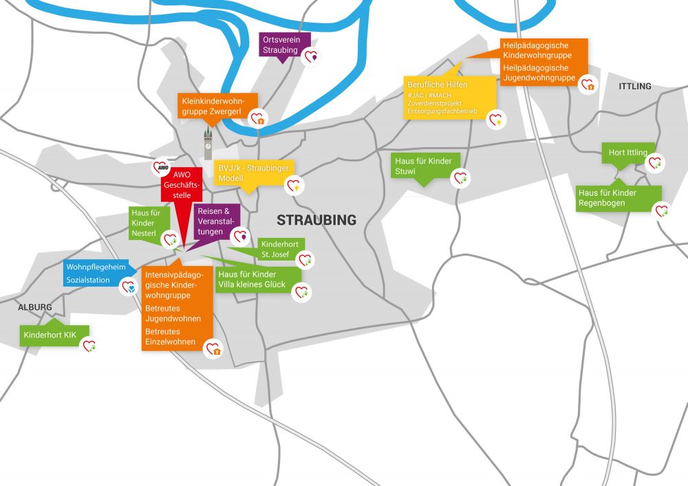 Alle AWO Einrichtungen in der Stadt Straubing